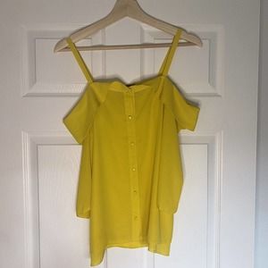 Bright Yellow Sweetheart Thin Strap Blouse.
